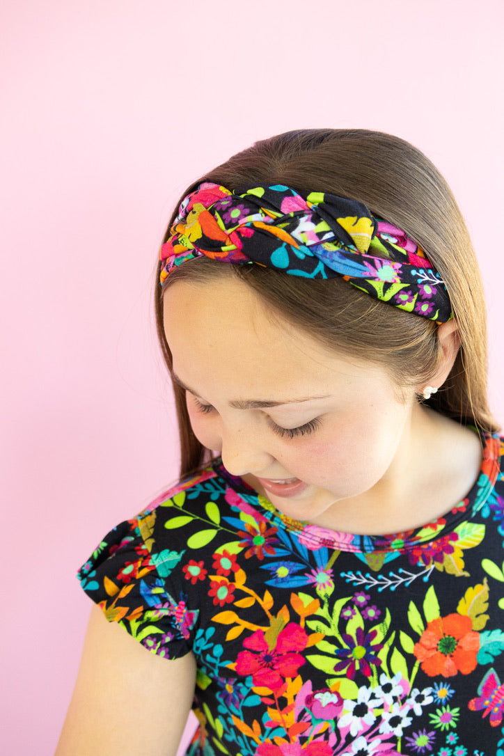 Floral Tapestry Braided Headband