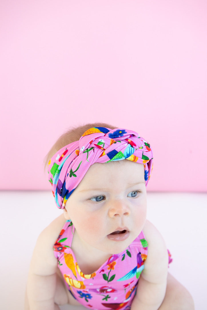 Hummingbird Floral Braided Headband