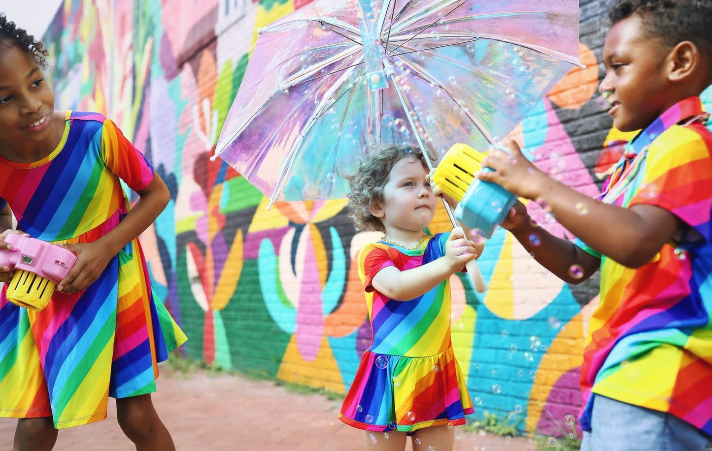 Rainbow Stripe Short Sleeve Leotard Dress