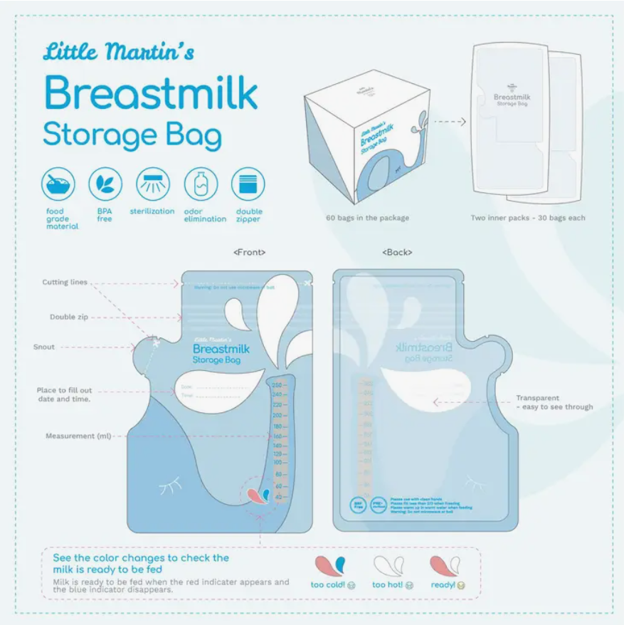 Little Martin's Drawer - Disposable Milk Storage Bags - 60 Count