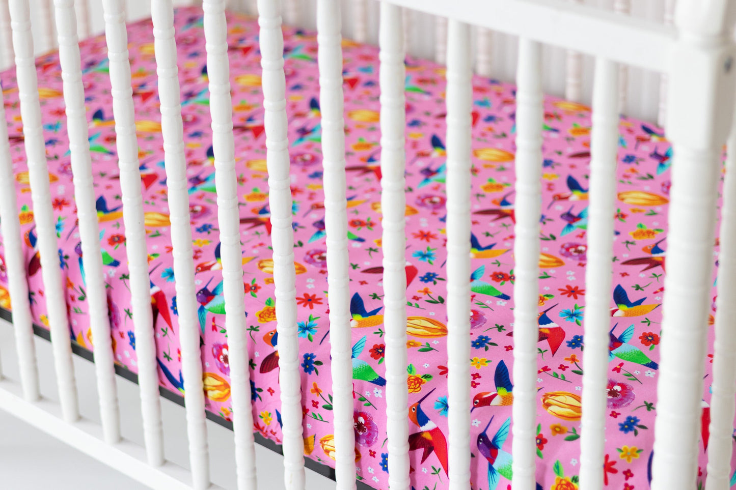 Hummingbird Floral Crib Sheet