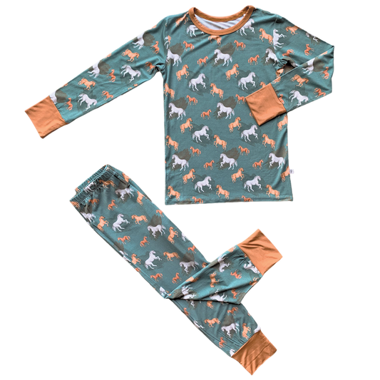 Ember Teal Bamboo 2-Piece Long Sleeve Set