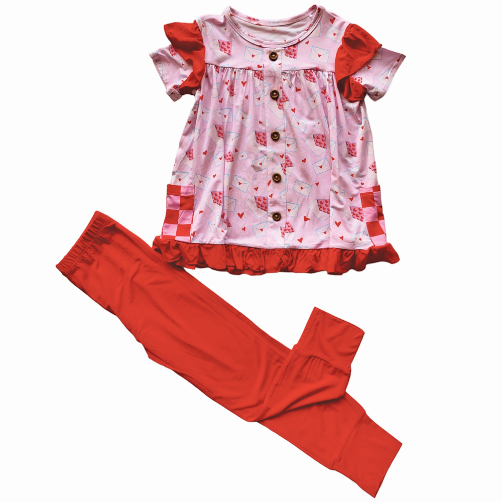 Ezrah Bamboo Short Sleeve Peplum + Legging Set