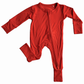 Lincoln Solid Red Bamboo Convertible Footie