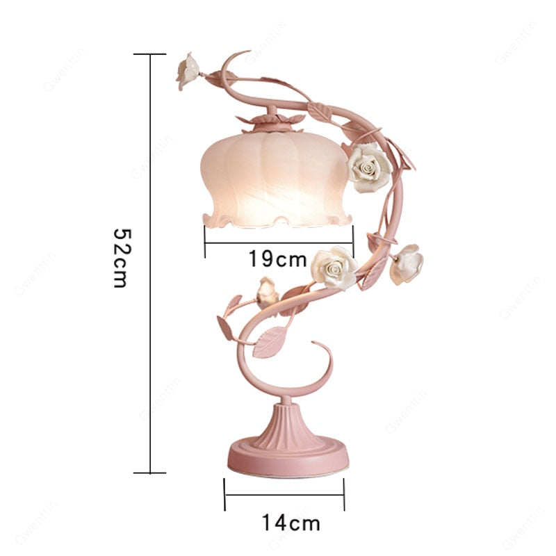 Pink Flower Table Lamp