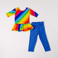 Rainbow Stripe Skater Peplum