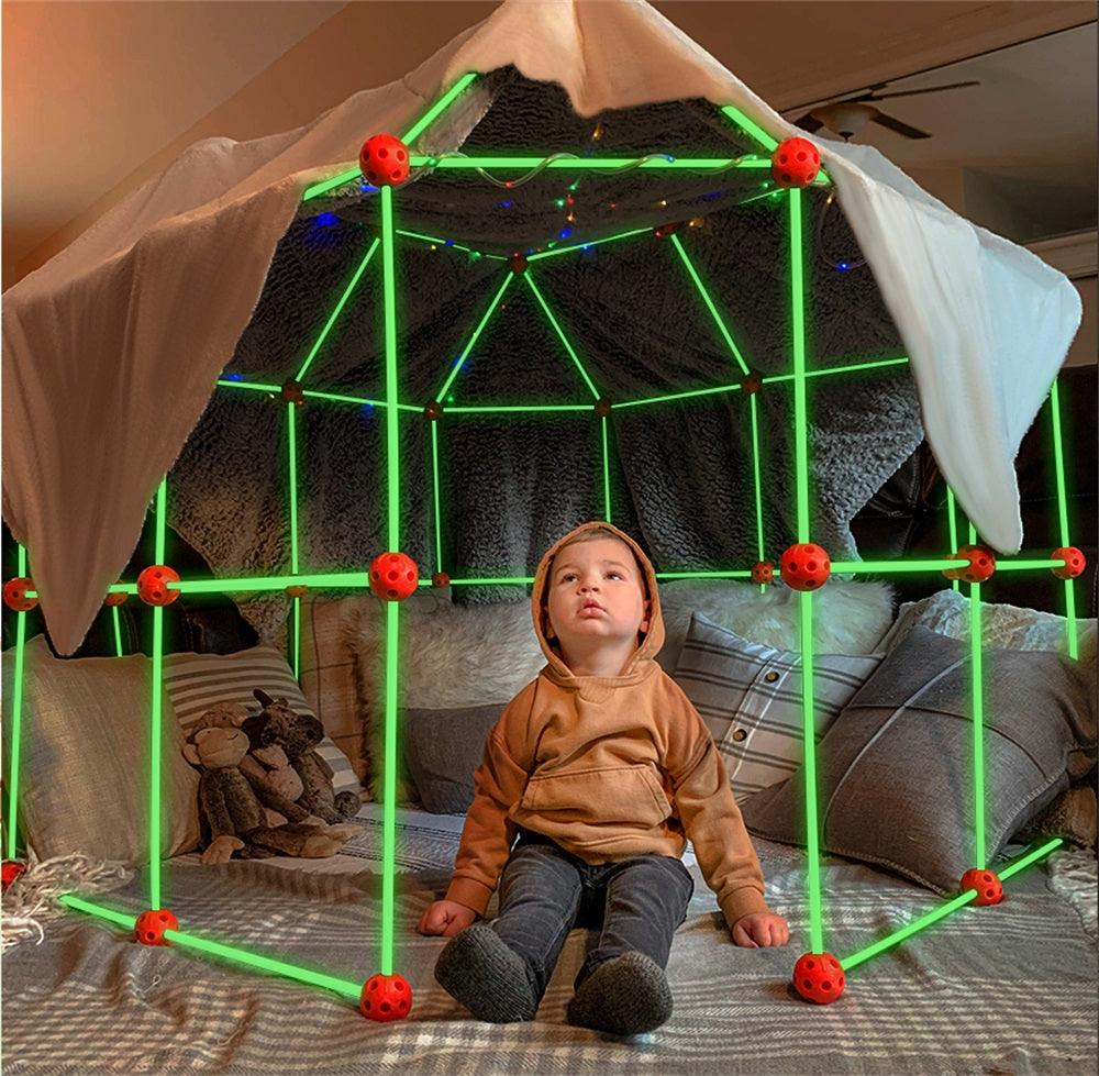 Tiny Land® Glow in The Dark Kids Fort With 130 pcs